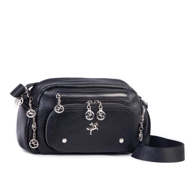 Nas Bag Kadın Mini Çok Gözlü Spor Şık Çanta ( en :25 cm , boy: 16 cm ) Siyah Victoria