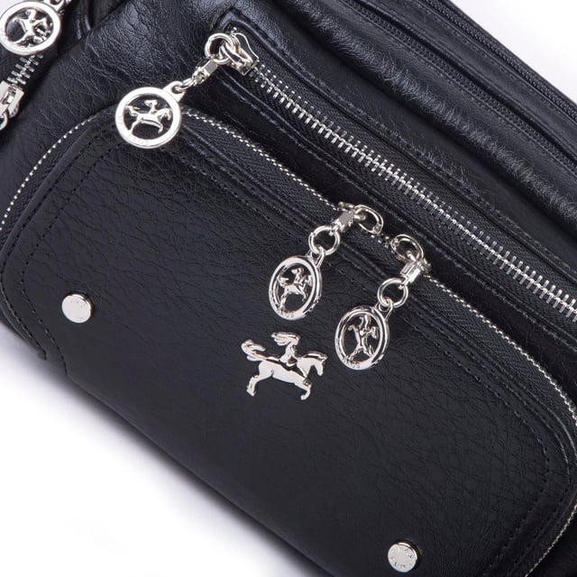 Nas Bag Kadın Mini Çok Gözlü Spor Şık Çanta ( en :25 cm , boy: 16 cm ) Siyah Victoria