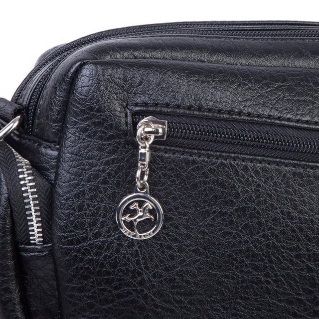 Nas Bag Kadın Mini Çok Gözlü Spor Şık Çanta ( en :25 cm , boy: 16 cm ) Siyah Victoria