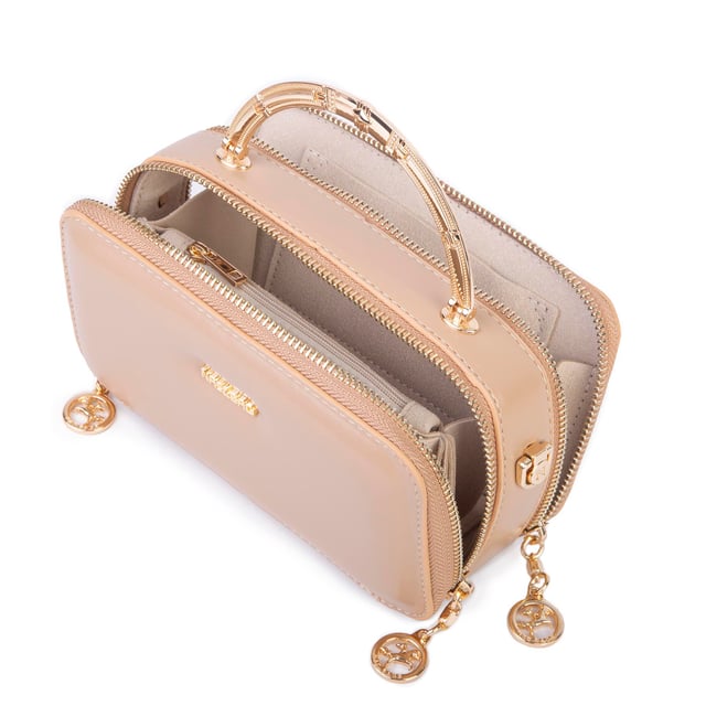 Nas Bag Kadın Mini El ve Çapraz Çanta Ten  (en :18 cm  boy:10 cm) 