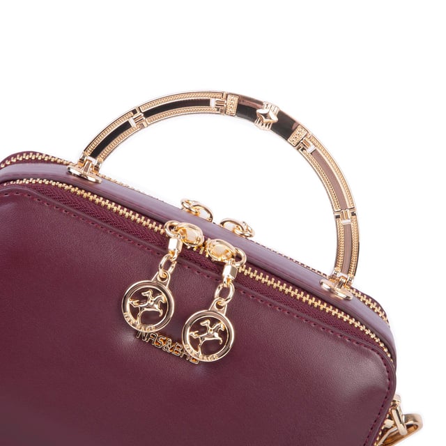 Nas Bag Kadın Mini El ve Çapraz Çanta Bordo (en :18 cm  boy:10 cm) 
