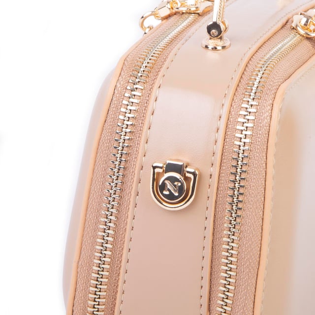 Nas Bag Kadın Mini El ve Çapraz Çanta Ten  (en :18 cm  boy:10 cm) 