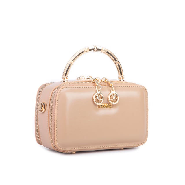 Nas Bag Kadın Mini El ve Çapraz Çanta Ten  (en :18 cm  boy:10 cm) 