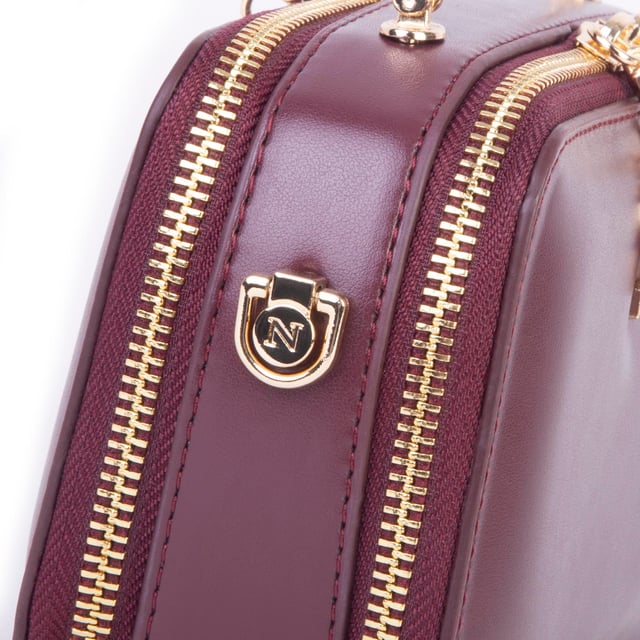 Nas Bag Kadın Mini El ve Çapraz Çanta Bordo (en :18 cm  boy:10 cm) 