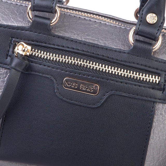 Nas Bag Kadın Mini El ve Postacı Çantası Gri Siyah Victoria 