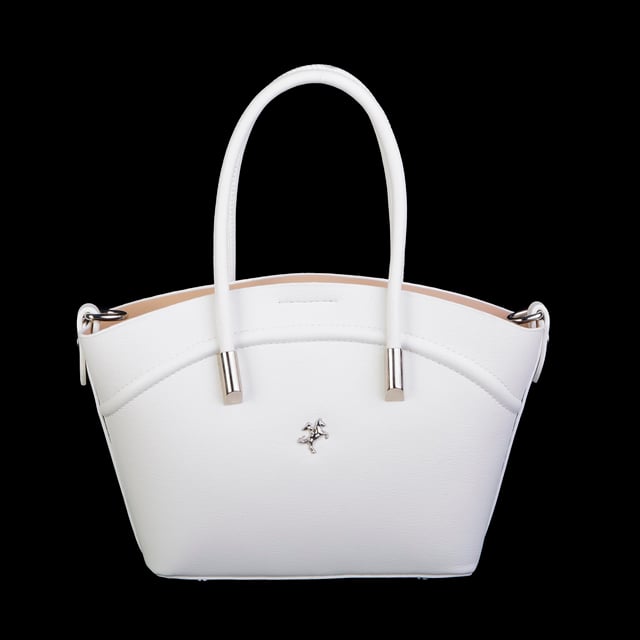 Nas Bag Kadın Mini Sepet Çanta El ve Çapraz Çanta Beyaz Golf ( 20x18cm)