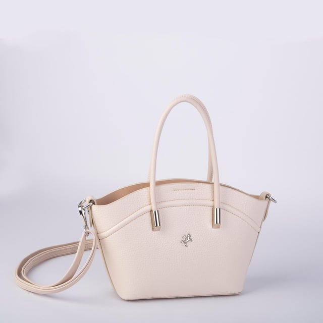 Nas Bag Kadın Mini Sepet Çanta El ve Çapraz Çanta Krem  Lopez ( 20x18cm)