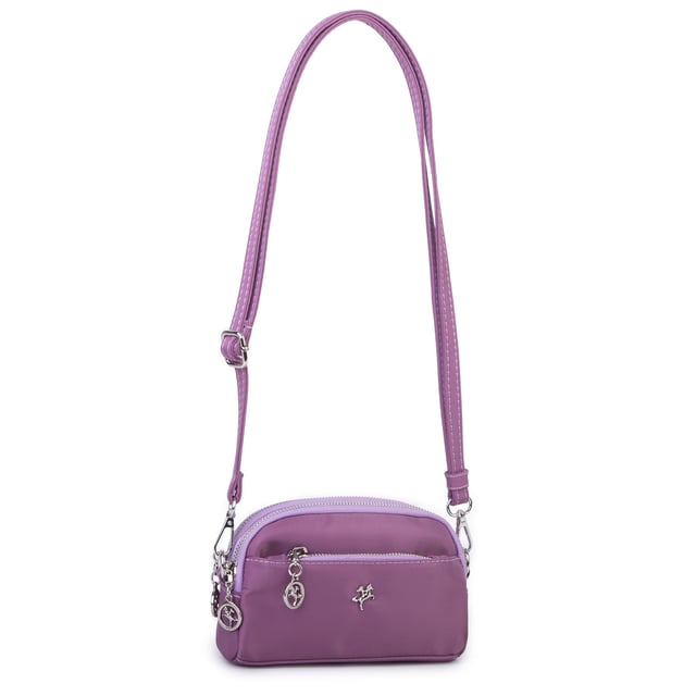 Nas Bag Kadın Mini Spor Şık Günlük Postacı Çapraz Çanta (en 18 cm , boy 10 cm ) Mor