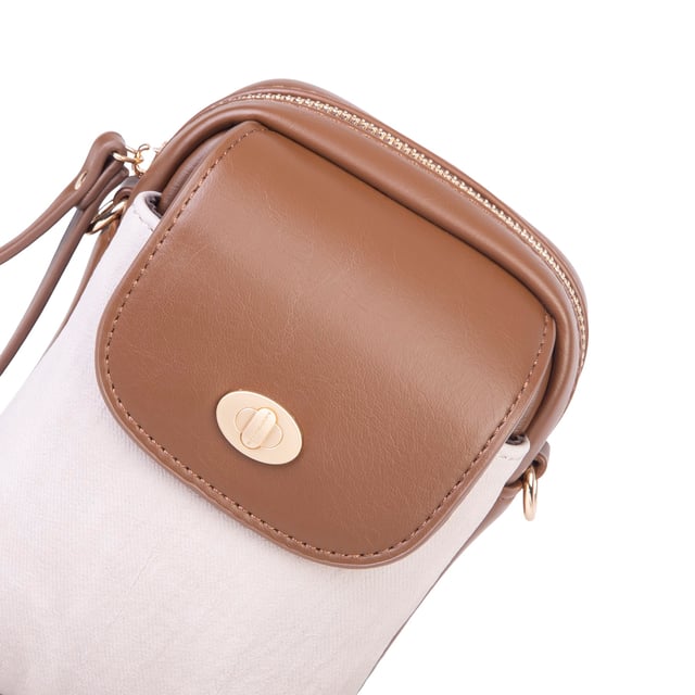 Nas Bag Kadın Mini Telefonluk Çapraz Çanta (en 10 cm , boy 16 cm) Kahverengi