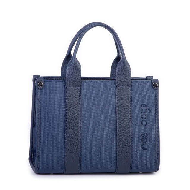 Nas Bag Kadın Mini Tote Suni Deri El ve Omuz Çantası Lacivert Lacst