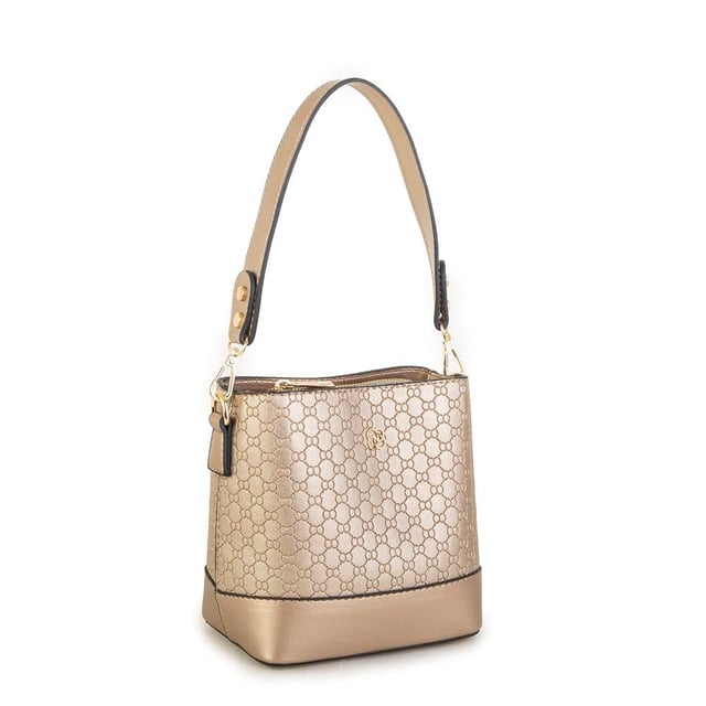 Nas Bag Kadın Mini Omuz ve Çapraz Çantası  Altın Prd(en;19 cm;boy;19 cm)