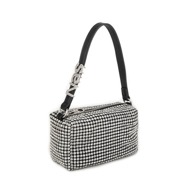Nas Bag Kadın Çapraz  Çanta Black White Diamond SiyahTaşlı 