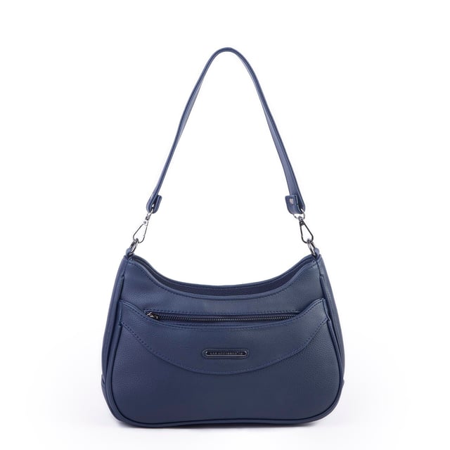 Nas Bag Kadın Omuz ve Çapraz Baget Çanta Lacivert Prestij ( 28x17  cm)