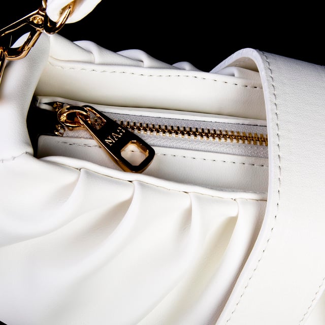 Nas Bag Kadın Omuz ve Çapraz Çanta Çift Askılı Beyaz Dona (24x18cm)