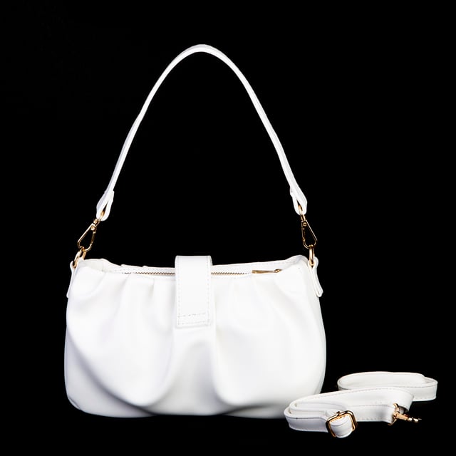Nas Bag Kadın Omuz ve Çapraz Çanta Çift Askılı Beyaz Dona (24x18cm)
