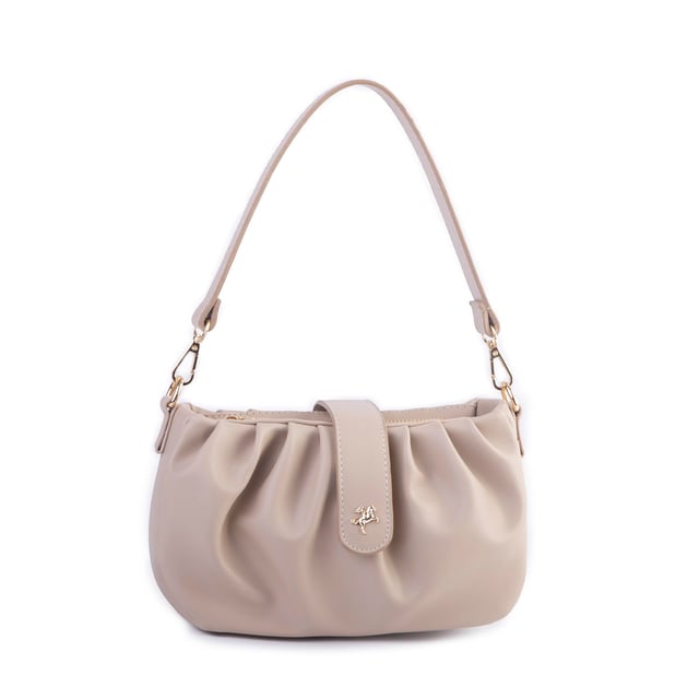Nas Bag Kadın Omuz ve Çapraz Çanta Çift Askılı Kum Dona (24x18cm)