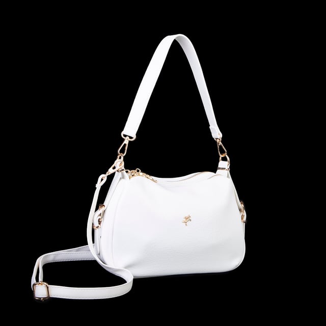 Nas Bag Kadın Omuz ve Çapraz Çanta Çok Gözlü Şık Tasarım (28x18 cm) Beyaz Victoria
