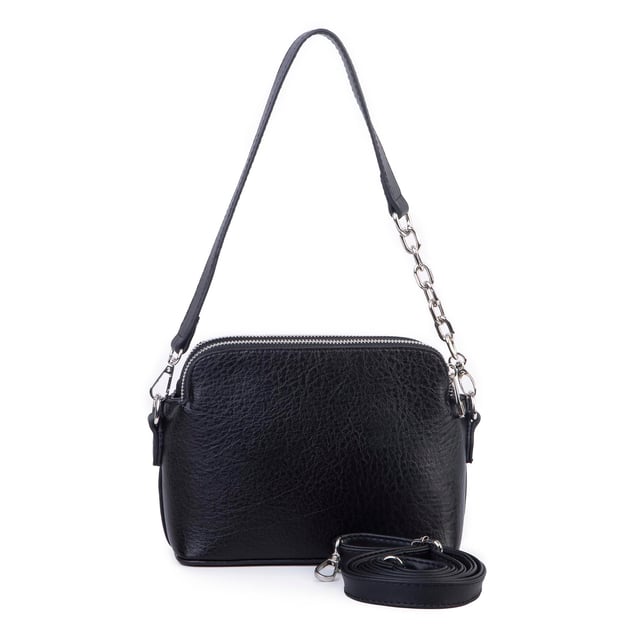 Nas Bag Kadın Omuz ve Çapraz Zincirli ve Uzun Çift Askılı (20x15 cm) Siyah Victoria