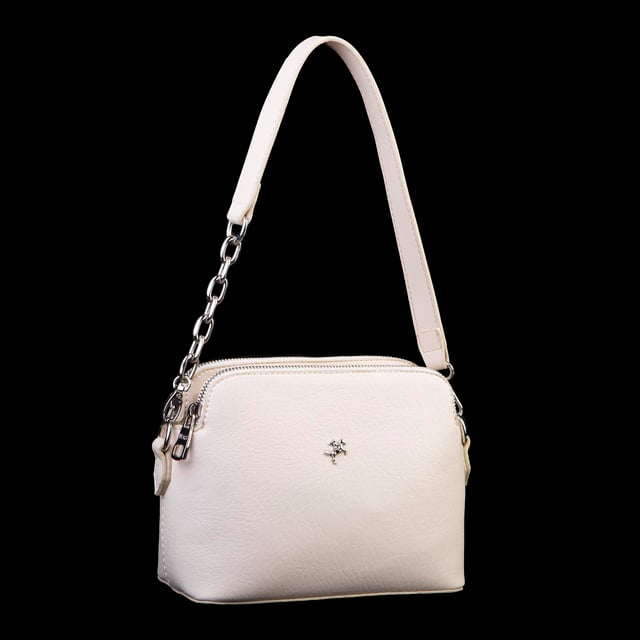 Nas Bag Kadın Omuz ve Çapraz Zincirli ve Uzun Çift Askılı (20x15 cm) Krem  Victoria
