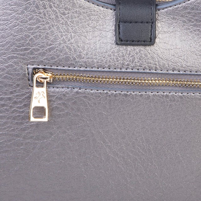 Nas Bag Kadın Oval Omuz ve Çapraz Çanta Gri Siyah Victoria