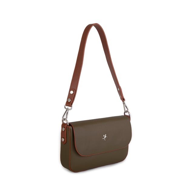 Nas Bag Kadın Postacı Çantası Çift Askılı Yeşil Taba Açelya(22x16x5 cm)