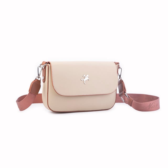 Nas Bag Kadın Postacı Çantası Çift Askılı Kum Taba Karaca  (22x16x5 cm)