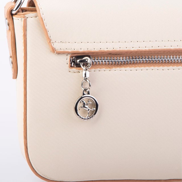 Nas Bag Kadın Postacı Çantası Çift Askılı Krem Camel Karaca  (22x16x5 cm)