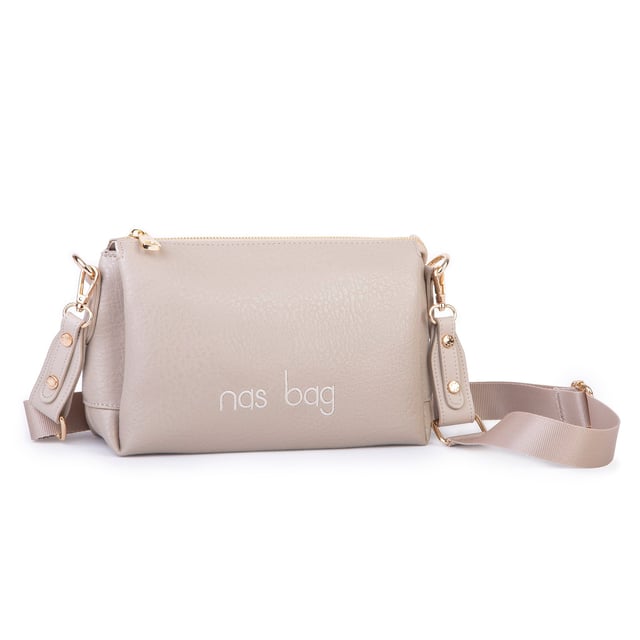 Nas Bag Kadın Sade Günlük Postacı Çantası ( 25x16 cm) Kum Victoria