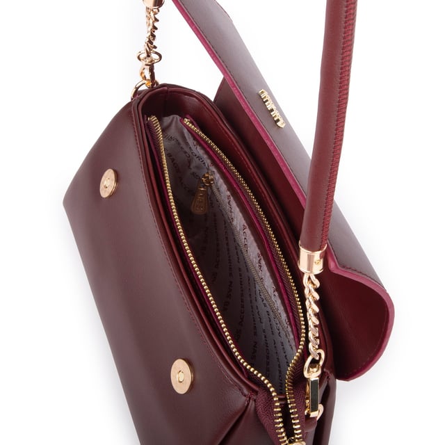 Nas Bag Kadın Sade Şık Omuz ve Çapraz Çanta (en 24 cm ;boy 12 cm ) Bordo