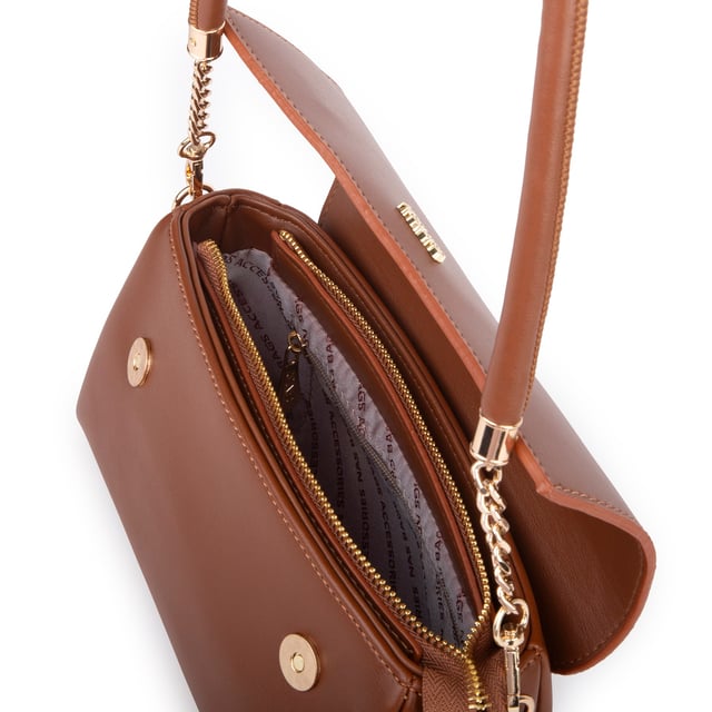 Nas Bag Kadın Sade Şık Omuz ve Çapraz Çanta (en 24 cm ;boy 12 cm ) Taba