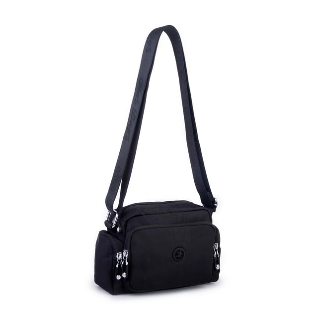 Nas Bag Kadın Spor Çok Gözlü Su Geçirmez Hafif Mini Çanta Siyah  ( 22x16 cm )