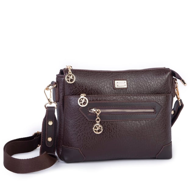 Nas Bag Kadın Spor Şık Günlük Postacı Çapraz Çanta (en 25 cm ;boy 22 cm ) Kahverengi Victoria