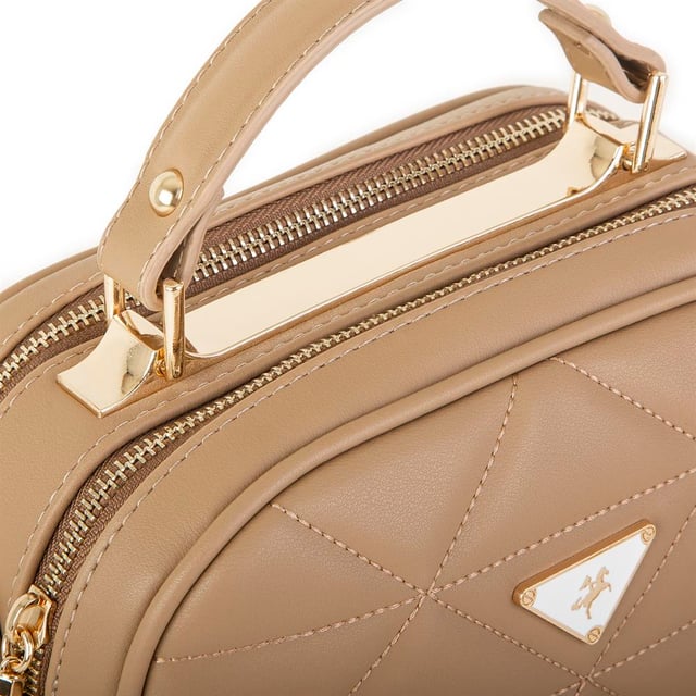 Nas Bag Kadın Zincirli Çapraz Çanta Vizon Dona 