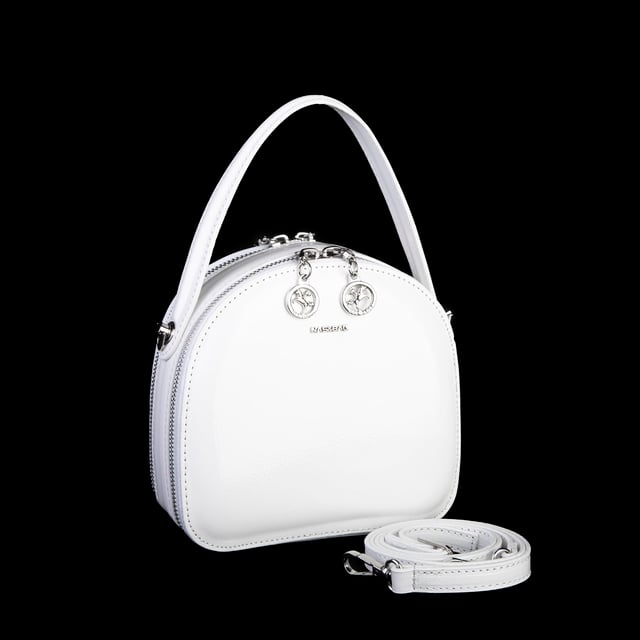 Nas Bag Mini Kadın El ve Çapraz Çanta Beyaz Krşk Rugan (17x17 cm)