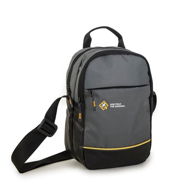 Nas Bag-Nas Polo (Waterproof ) Outdoor Erkek El Ve Çapraz Çanta Gri Antrasit