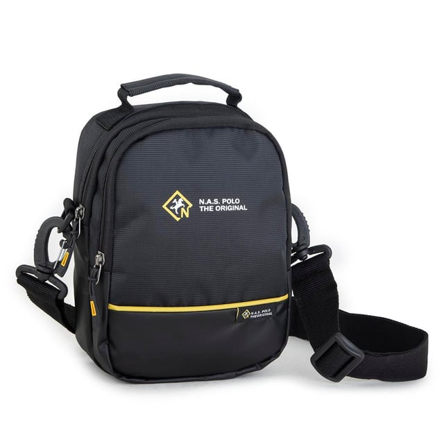 Nas Bag-Nas Polo (Waterproof) Outdoor Fonksiyonel Çok Gözlü Erkek El Ve Çapraz Çanta Siyah
