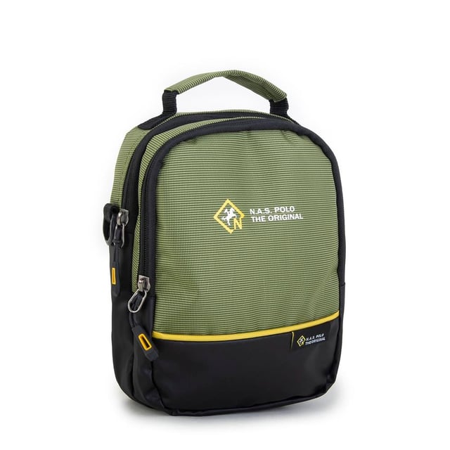 Nas Bag-Nas Polo (Waterproof) Outdoor Fonksiyonel Çok Gözlü Erkek El Ve Çapraz Çanta Haki Yeşil