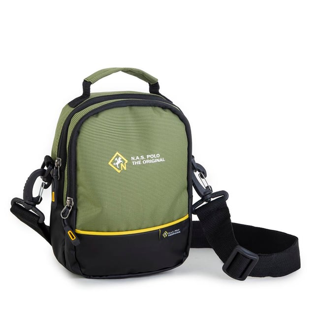 Nas Bag-Nas Polo (Waterproof) Outdoor Fonksiyonel Çok Gözlü Erkek El Ve Çapraz Çanta Haki Yeşil
