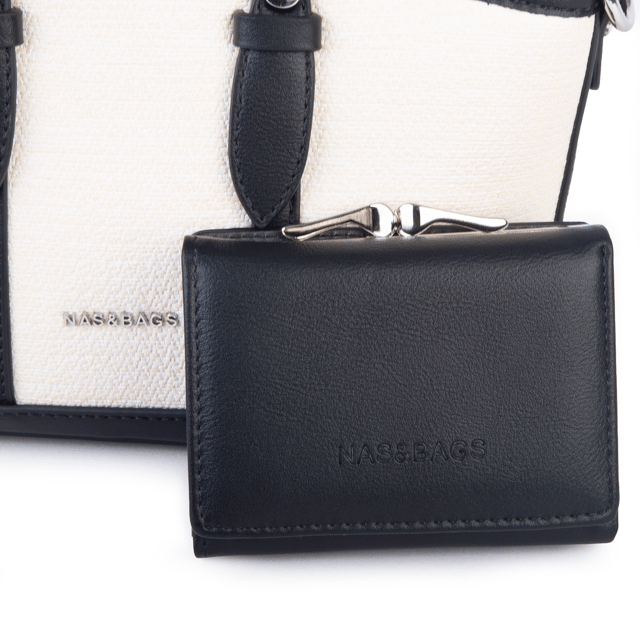 Nas Bag Premium 2 li Mini Set El ve Çapraz Çanta ile Cüzdan Takım Siyah