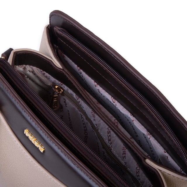 Nas Bag Şık  Kadın Midi El ve Omuz Çanrası Kum Kahve Liza