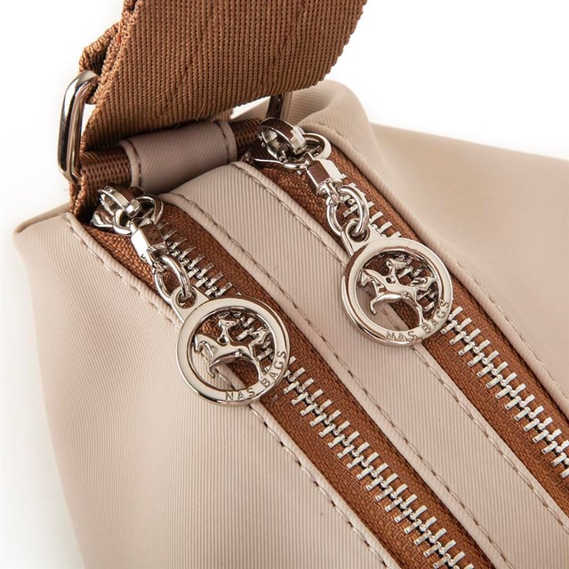 Nas Bag Sırt Çantası ve Omuz Çantası Dönüştürülebilir Tasarımlı Ürün Mini Ayrılabilir  Çapraz Çantalı Kum  Taba Buzzy  (33x33 cm Ebatındadır)
