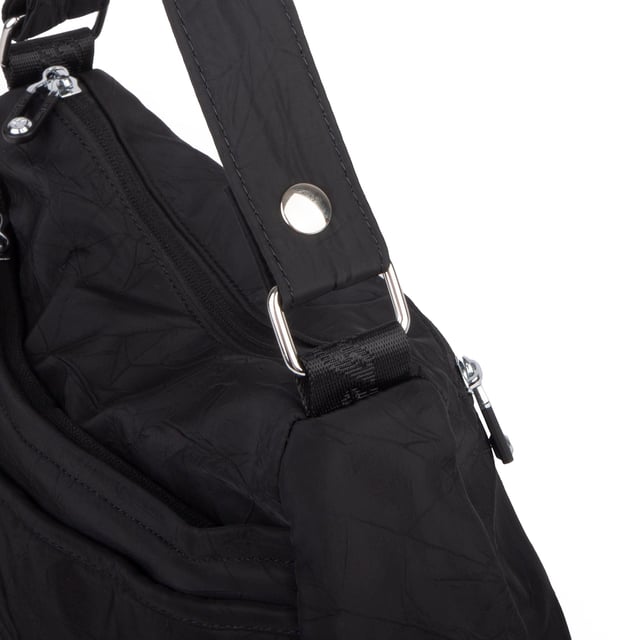 Nas Bag Ultra Hafif Kadın Çapraz ve Omuz Çantası 3 Gözlü Siyah