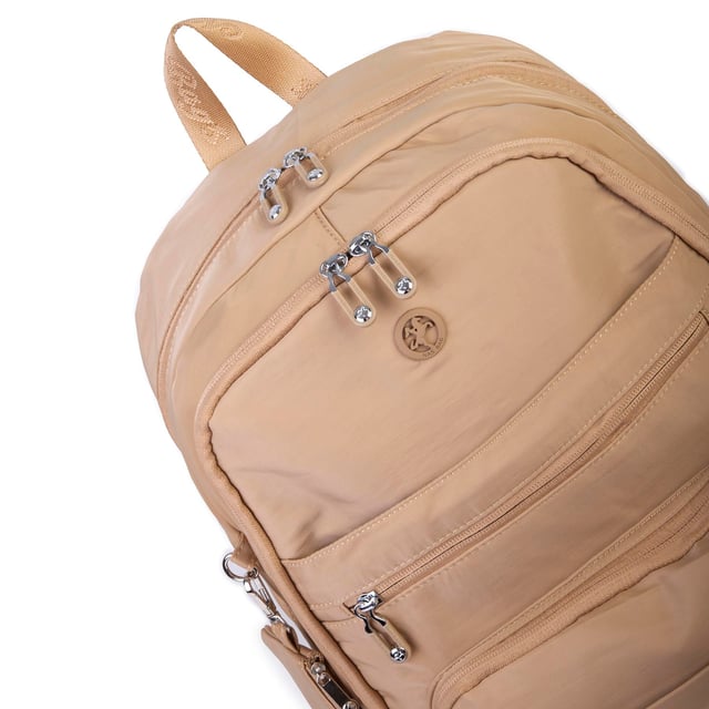 Nas Bag Unisex Büyük Boy Çok Gözlü Hafif Sırt Çantası Kum