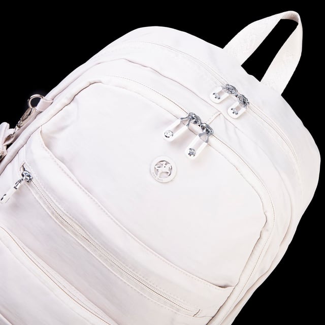 Nas Bag Unisex Büyük Boy Çok Gözlü Hafif Sırt Çantası Bej