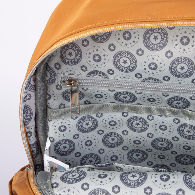 Nas Bag Unisex Orta Boy Çok Gözlü Su Geçirmez Sırt Çantası (28x38 cm) Hardal