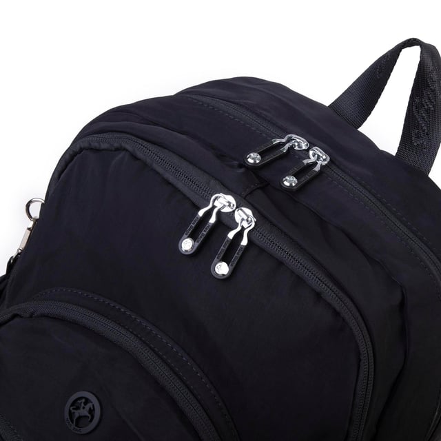 Nas Bag Unisex Hafif Büyük Boy Okul Çantası ve Spor Çantası Çok Gözlü Siyah