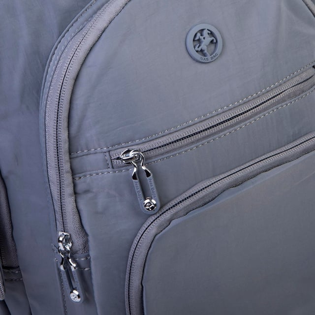 Nas Bag Unisex Hafif Büyük Boy Okul Çantası ve Spor Çantası Çok Gözlü Gri