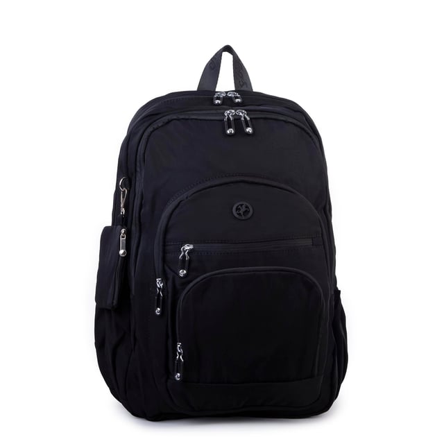 Nas Bag Unisex Hafif Büyük Boy Okul Çantası ve Spor Çantası Çok Gözlü Siyah