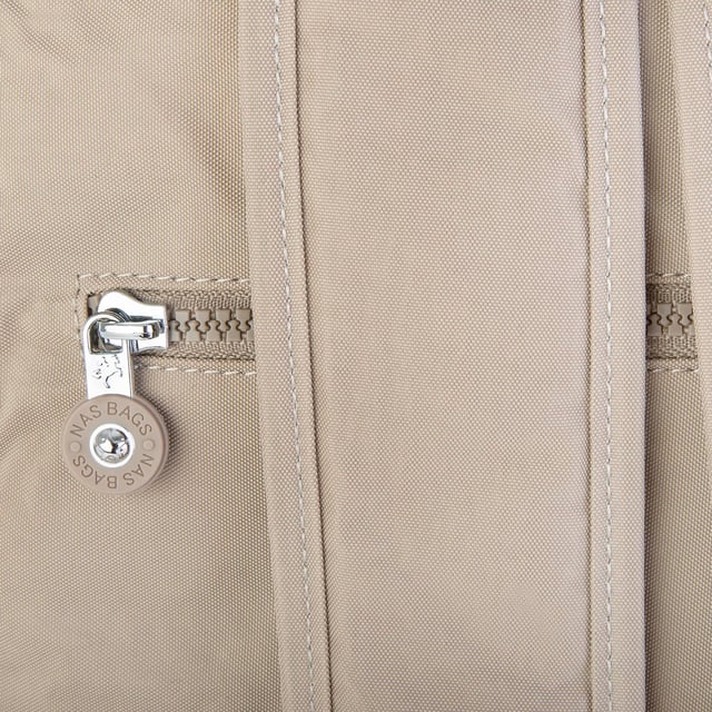 Nas Bag Unisex Su İtici Özellik Kazandırılmış Çok Gözlü Büyük Boy Sırt Çantası Vizon
