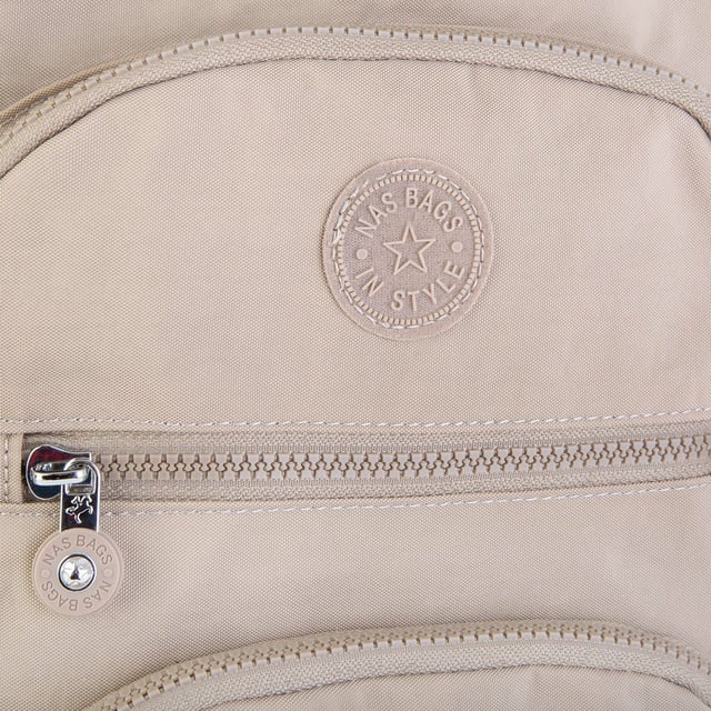 Nas Bag Unisex Su İtici Özellik Kazandırılmış Çok Gözlü Büyük Boy Sırt Çantası Vizon